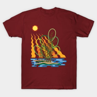 Dry tree in summer in the middle of the lake T-Shirt